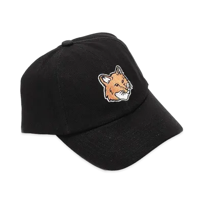 Maison Kitsune Cotton Baseball Cap "Black"