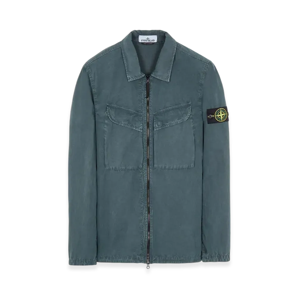 Stone Island 101WN Brushed Cotton Canvas T.CO+OLD Overshirt - 22FW "Petrol"