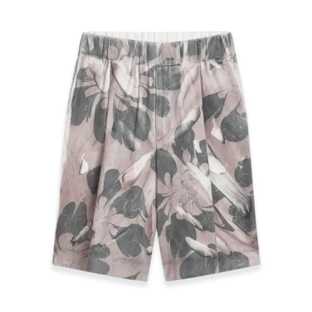 DRIES VAN NOTEN Hand Printed Shorts "Dessin C"