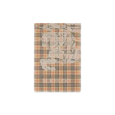 Burberry EKD Check Wool Scarf "Sand"