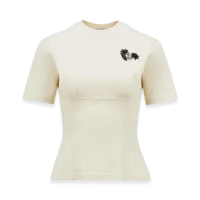MONCLER Hand-Beaded Cotton Top "White"