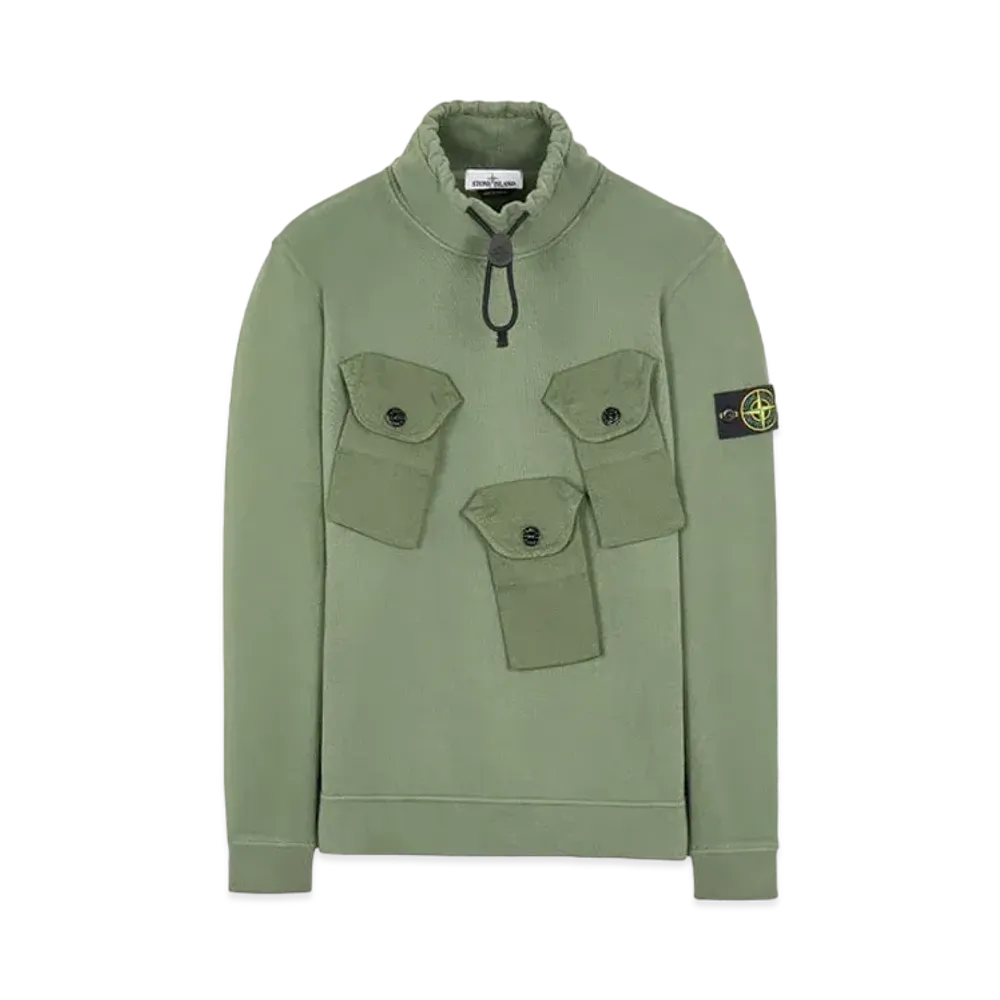 Stone Island 60519 BRUSHED COTTON FLEECE "Sage Green"