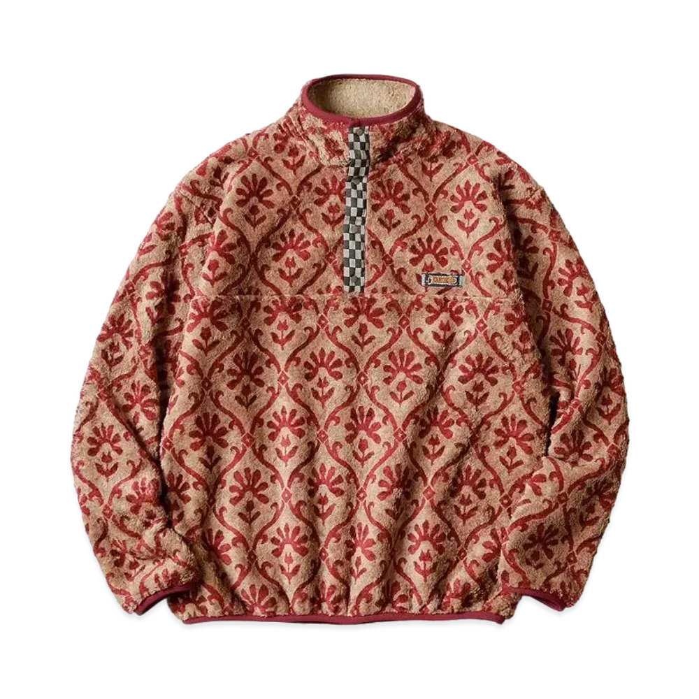 KAPITAL Yosemite Arabesque Pattern Fleece Snap "Beige"