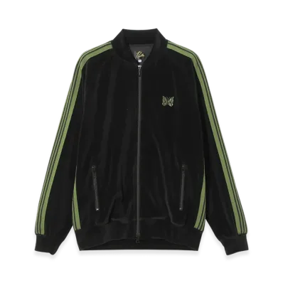 NEEDLES Rib Collar Track Jacket - C/PE Velour "Black"