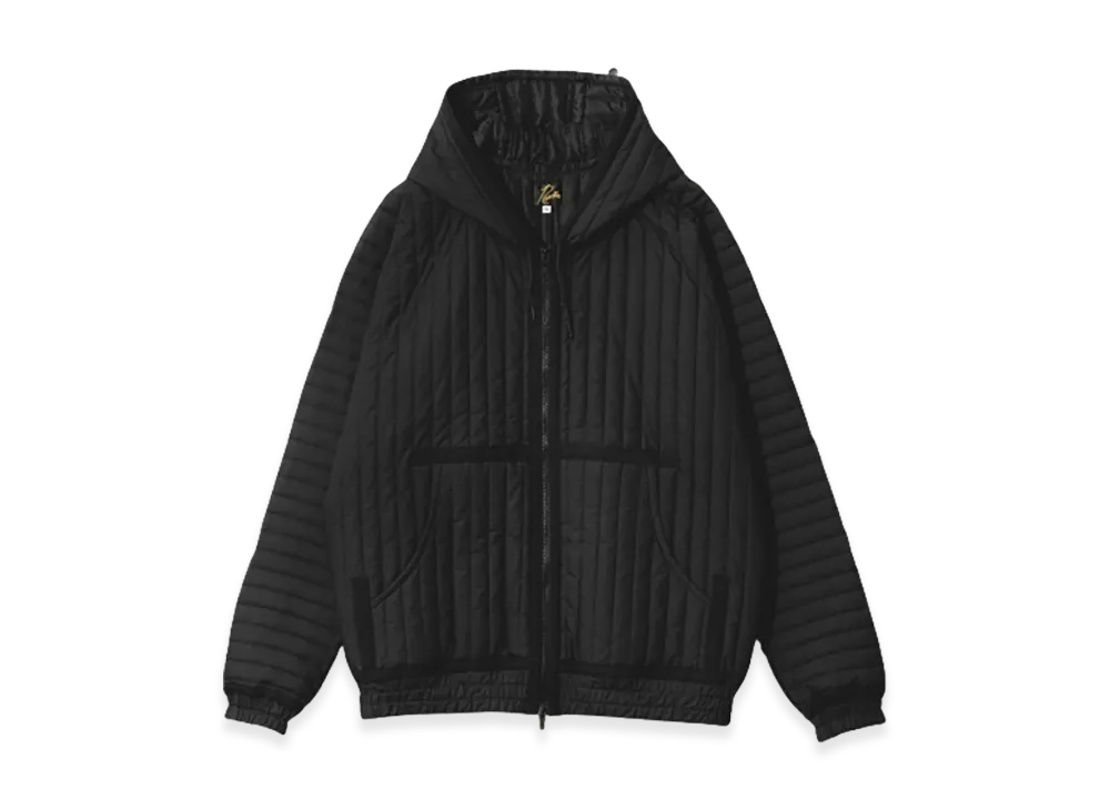 ニードルズ テープド キルテッド フーディー - コットンポプリン "ブラック"