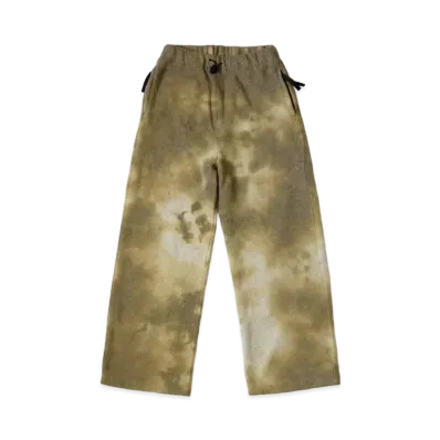 KAPITAL Reverse Fleece Tie Dye Easy Pants "Yellow Kinari"
