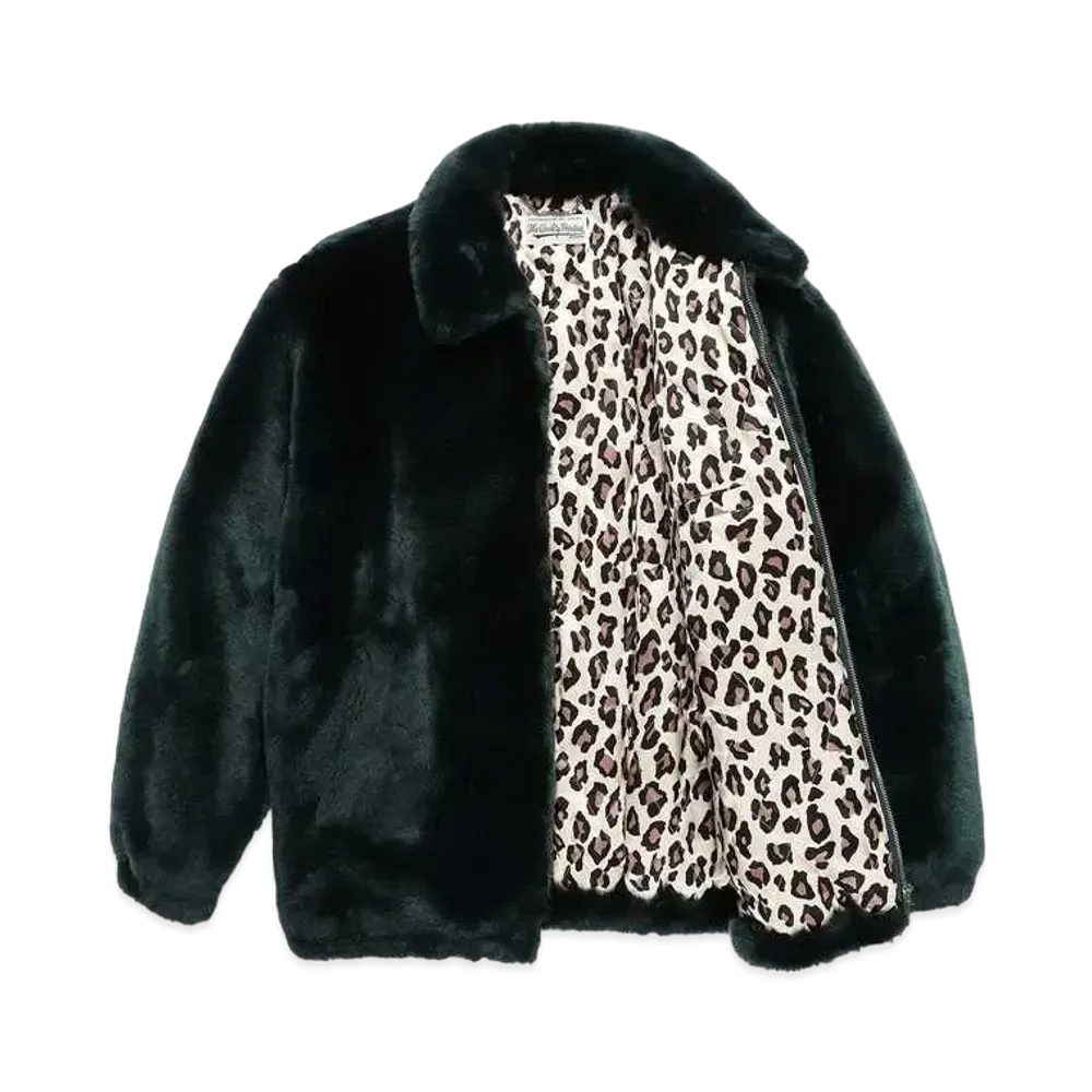 WACKO MARIA FUR ZIP JACKET 裏地レオパード "Green"