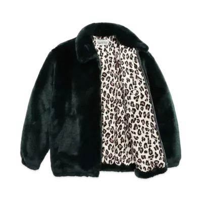 WACKO MARIA FUR ZIP JACKET 裏地レオパード "Green"