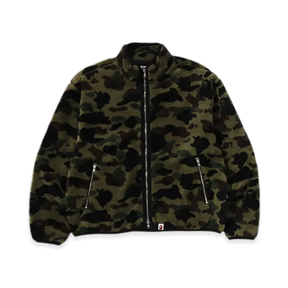 A BATHING APE 1St Camo Fleece Jacket "Green"