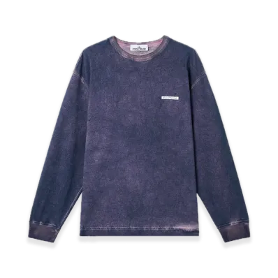 Stone Island 6100024 Compact Organic Cotton Jersey 'Velo' Effect "Ink Blue"