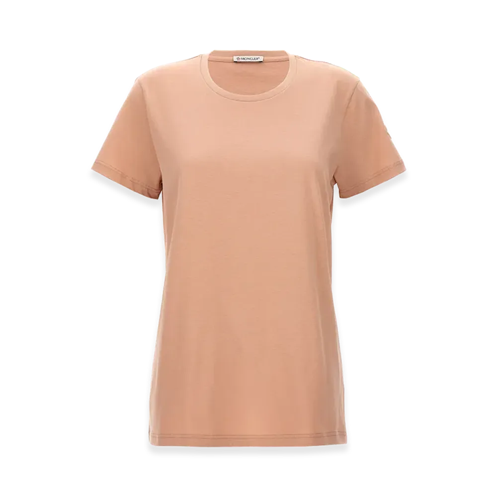 MONCLER Women's Logo Patch T-Shirt "Pink"