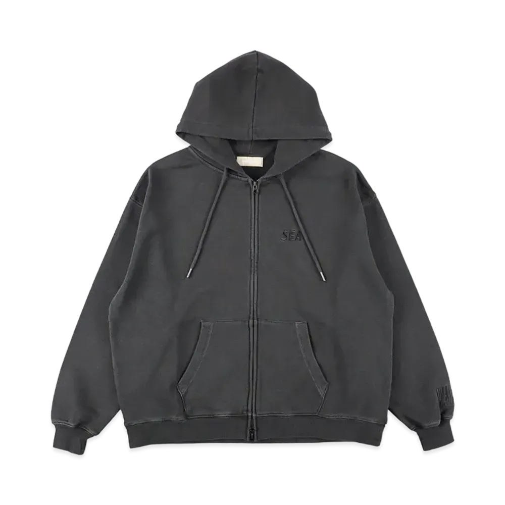 WIND AND SEA Pigment Zip Up Sweatshirt "Black"