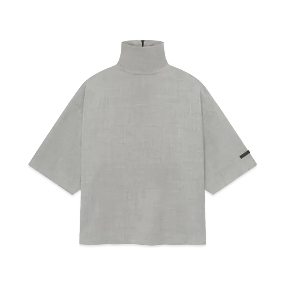 FEAR OF GOD Wool Canvas High Neck Short Sleeve Shirt "Paris Sky"