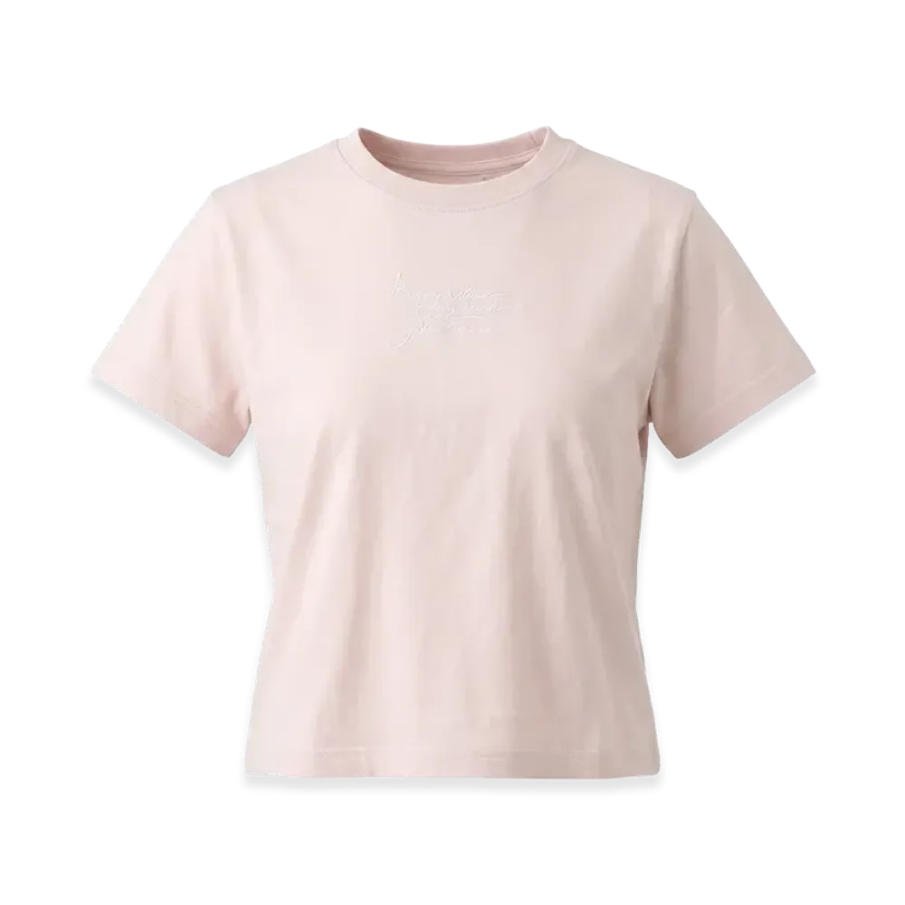 Maison Kitsune Women's Poetic Script Baby T-Shirt "Lilacpowder"