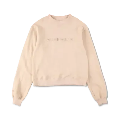 WIND AND SEA EMBOSSED CREW NECK (UNISEX) "Beige"
