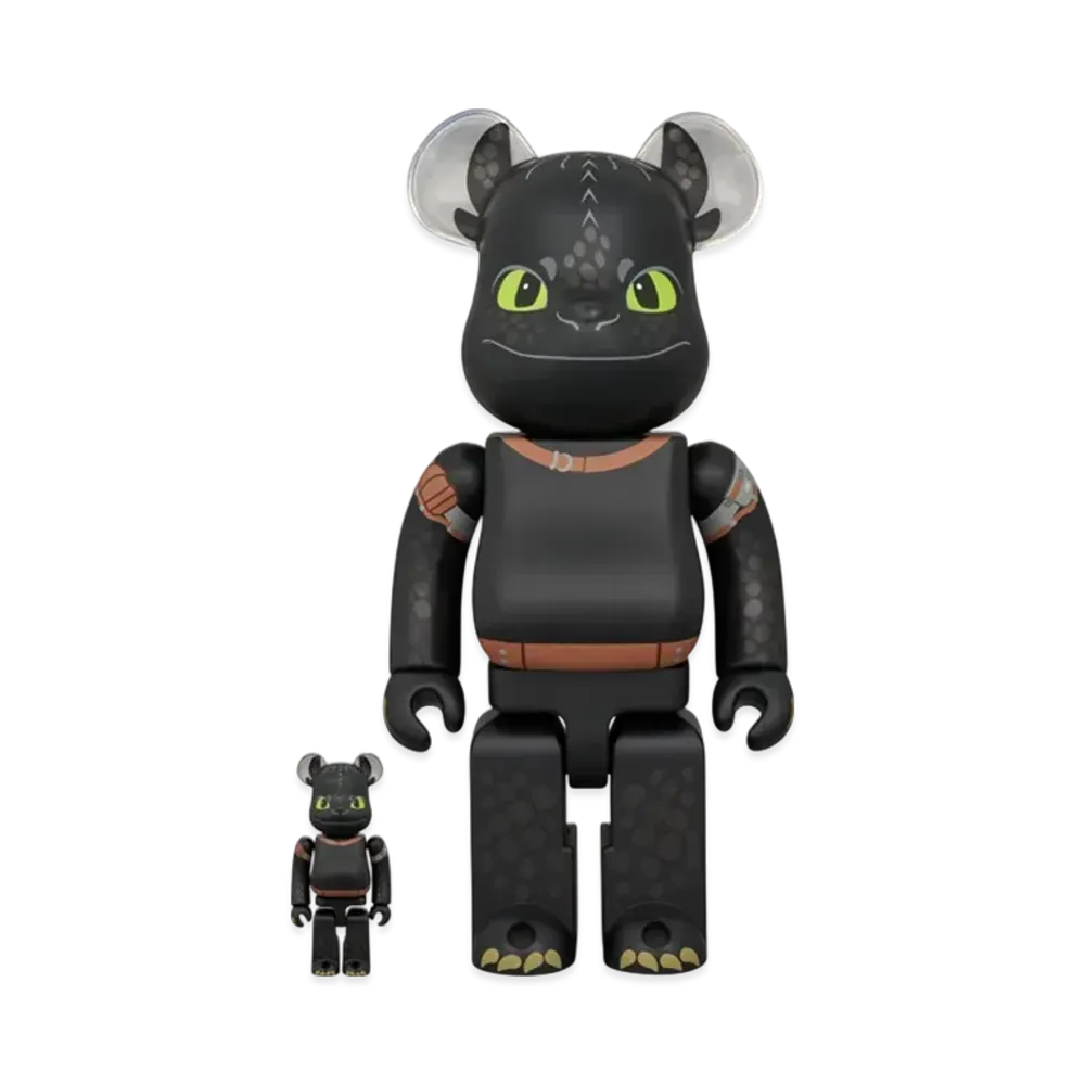 MEDICOM TOY "BEARBRICK" -DreamWorks Dragons- Toothless 100% & 400%