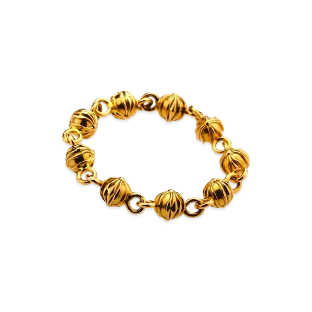 Chrome Hearts 22K Bead Chain Ring Tiny Medium "Gold"