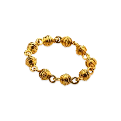 Chrome Hearts 22K Bead Chain Ring Tiny Medium "Gold"