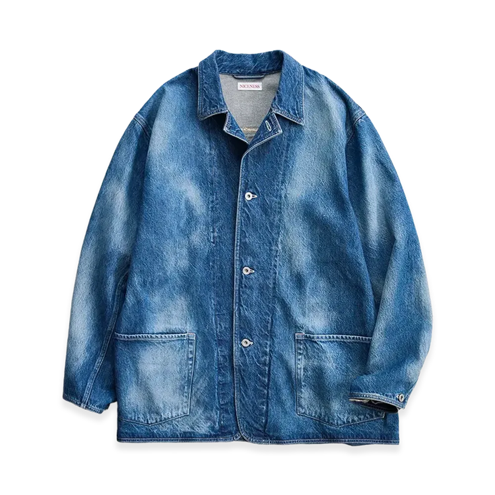 NICENESS D.Leeroy Distressed Denim Coverall "Indigo"