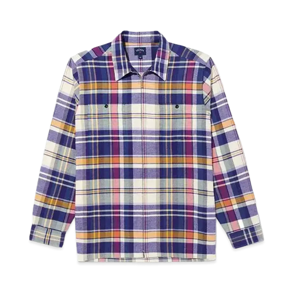 Noah Light Weight Zip Flannel "Natural & Multi "