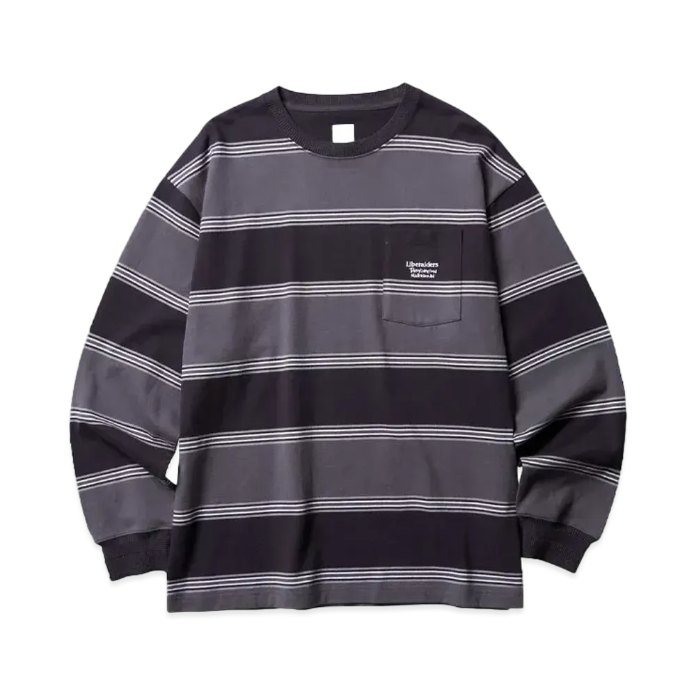 Liberaiders STRIPE L/S TEE "BLACK"