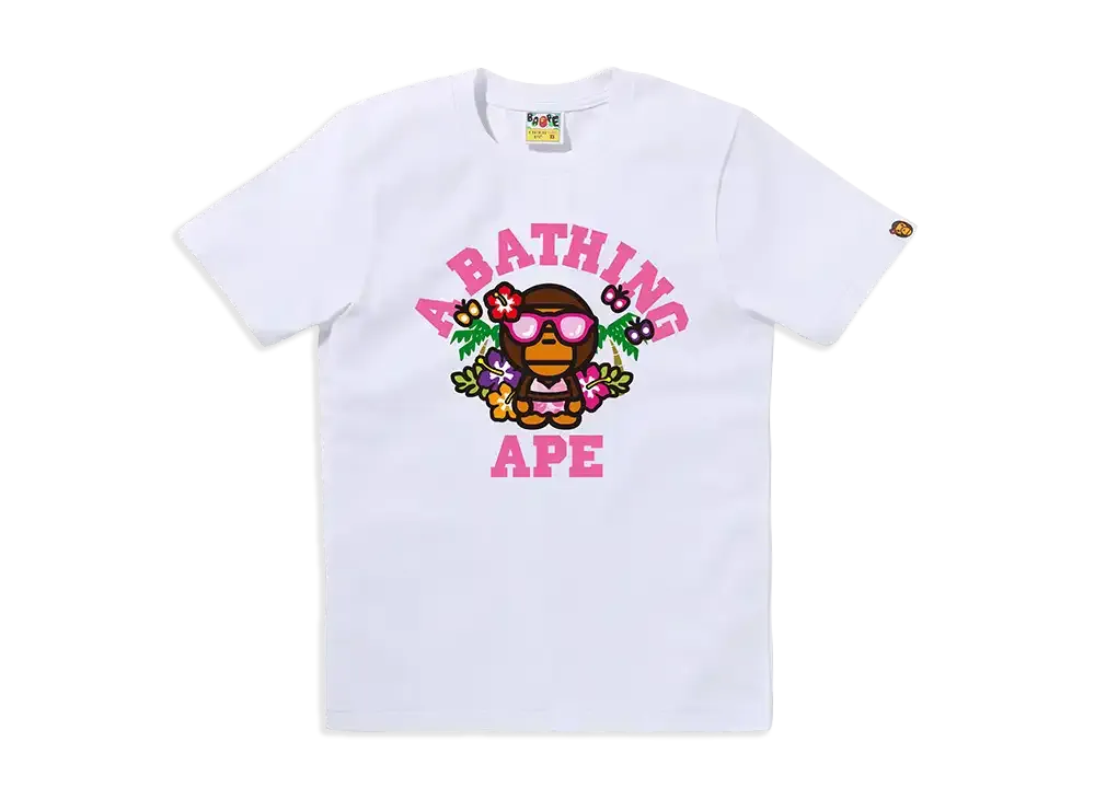A BATHING APE Women's Lisa College Summer Tee "White"