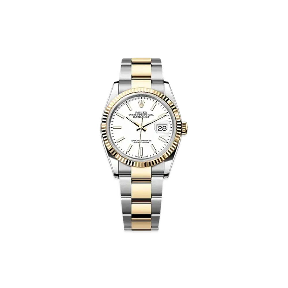 ROLEX Datejust 36 Oystersteel & Yellow Gold "White"