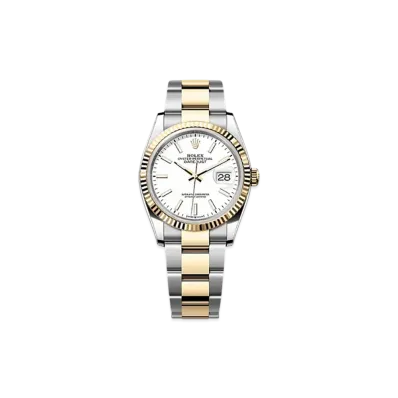 ROLEX Datejust 36 Oystersteel & Yellow Gold "White"