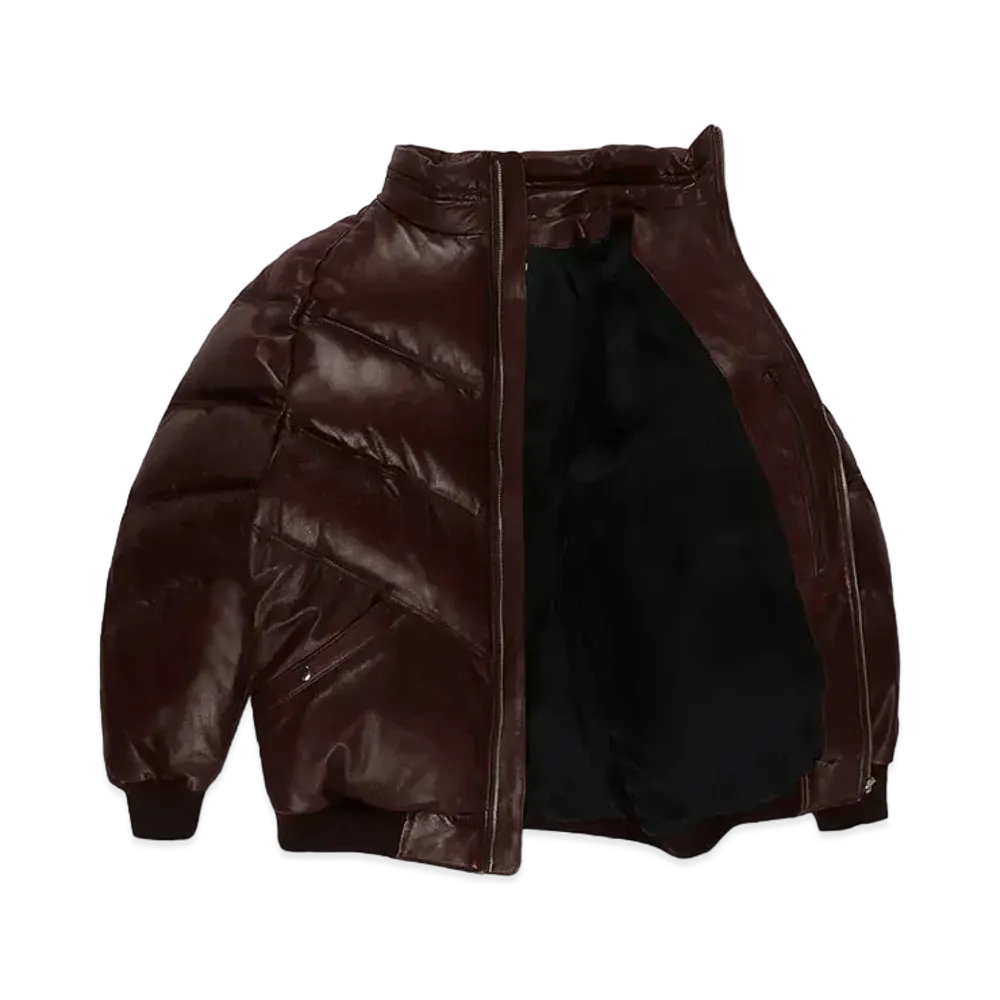 WACKO MARIA Leather Down Jacket "Brown"