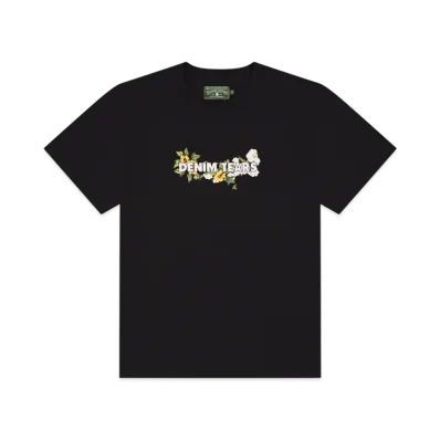 DENIM TEARS Cotton Floral Logo Tee "Black"