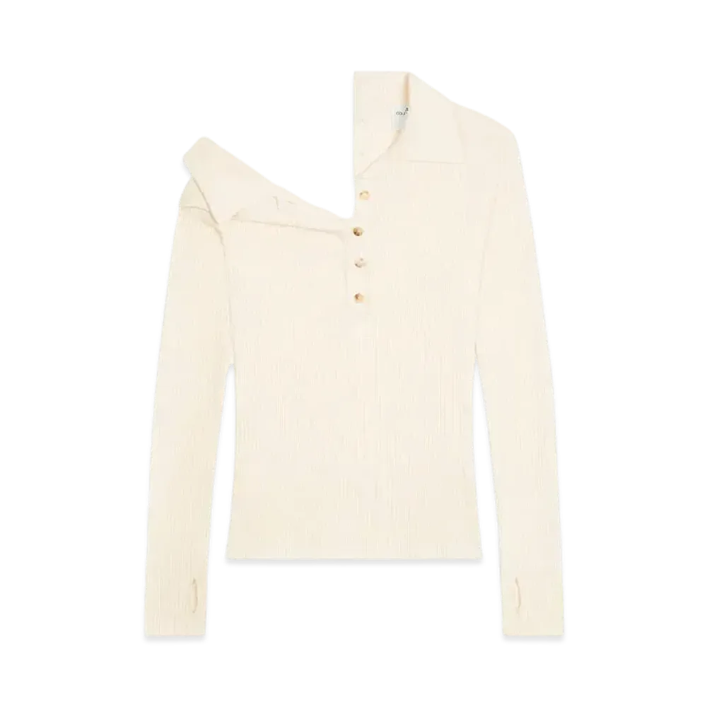 Courreges Multi-Buttons Light Wool Polo "Natural Beige"