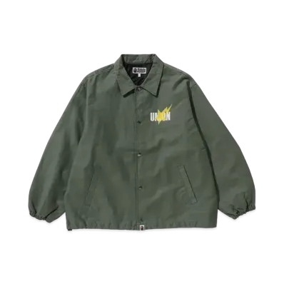A BATHING APE x UNION Washed Coach Jacket "Olive"