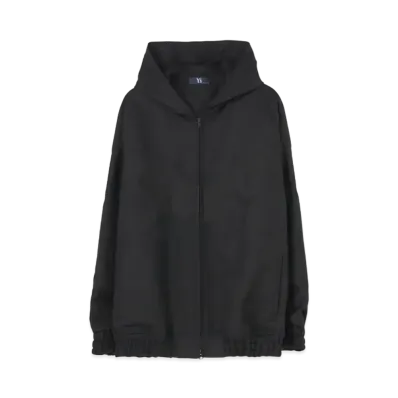 Yohji Yamamoto Y's WOOL HARD SERGE HOODIE BLOUSON "Black"