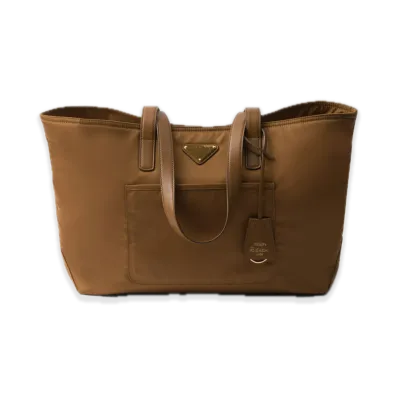 PRADA Re-Edition 1978 Medium Re-Nylon x Saffiano Leather Tote Bag "Brandy"
