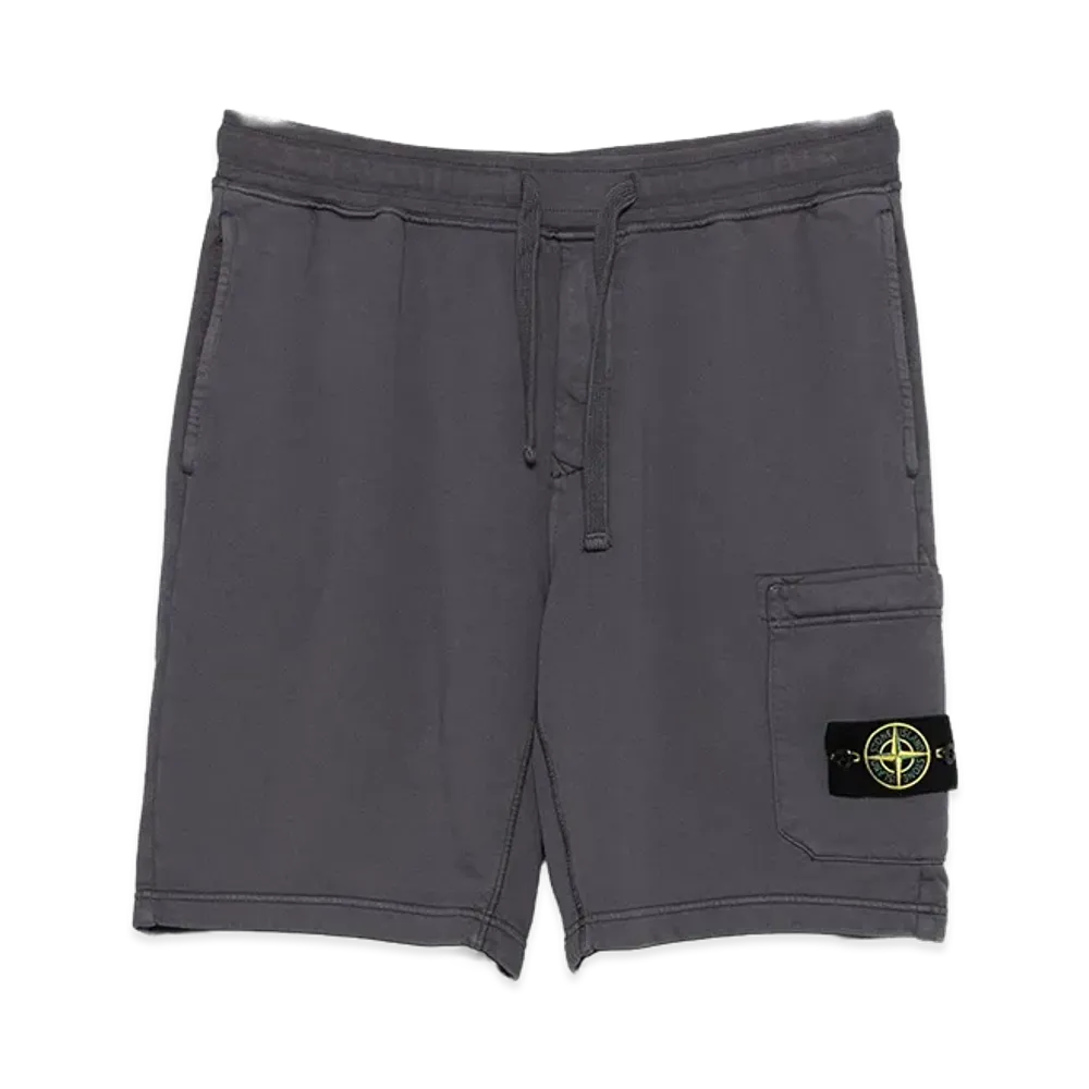 Stone Island Organic Cotton Fleece Bermuda Shorts "Grey"