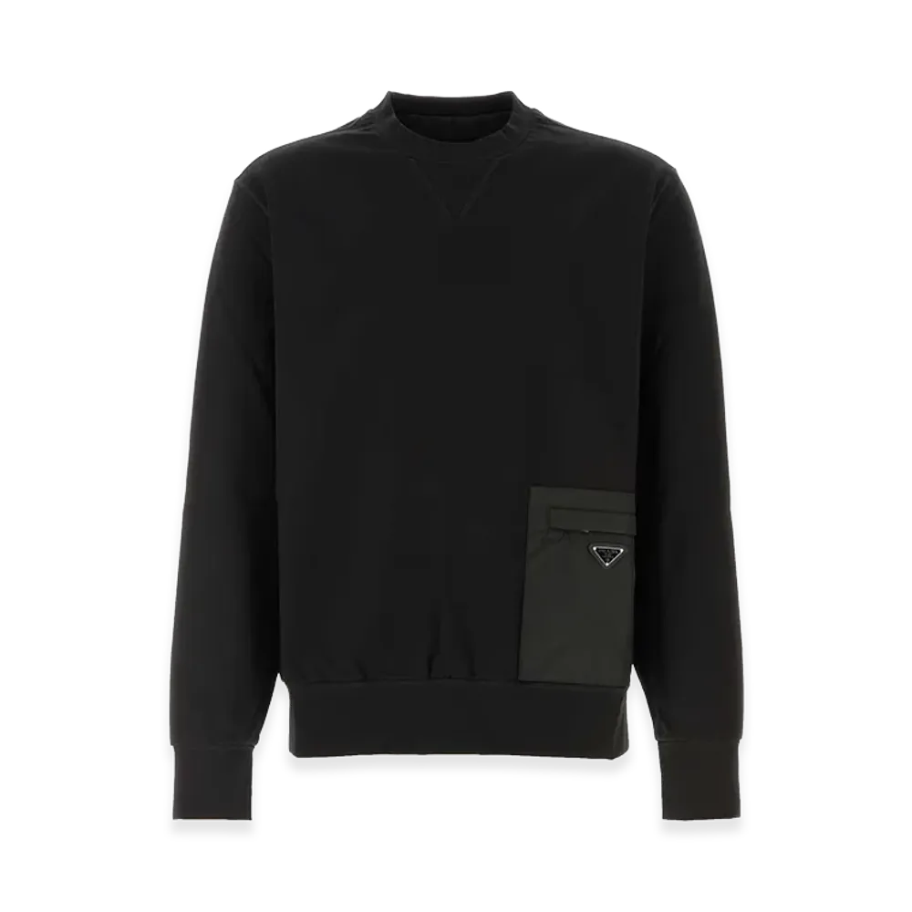 PRADA Stretch Jersey Sweatshirt "Black"