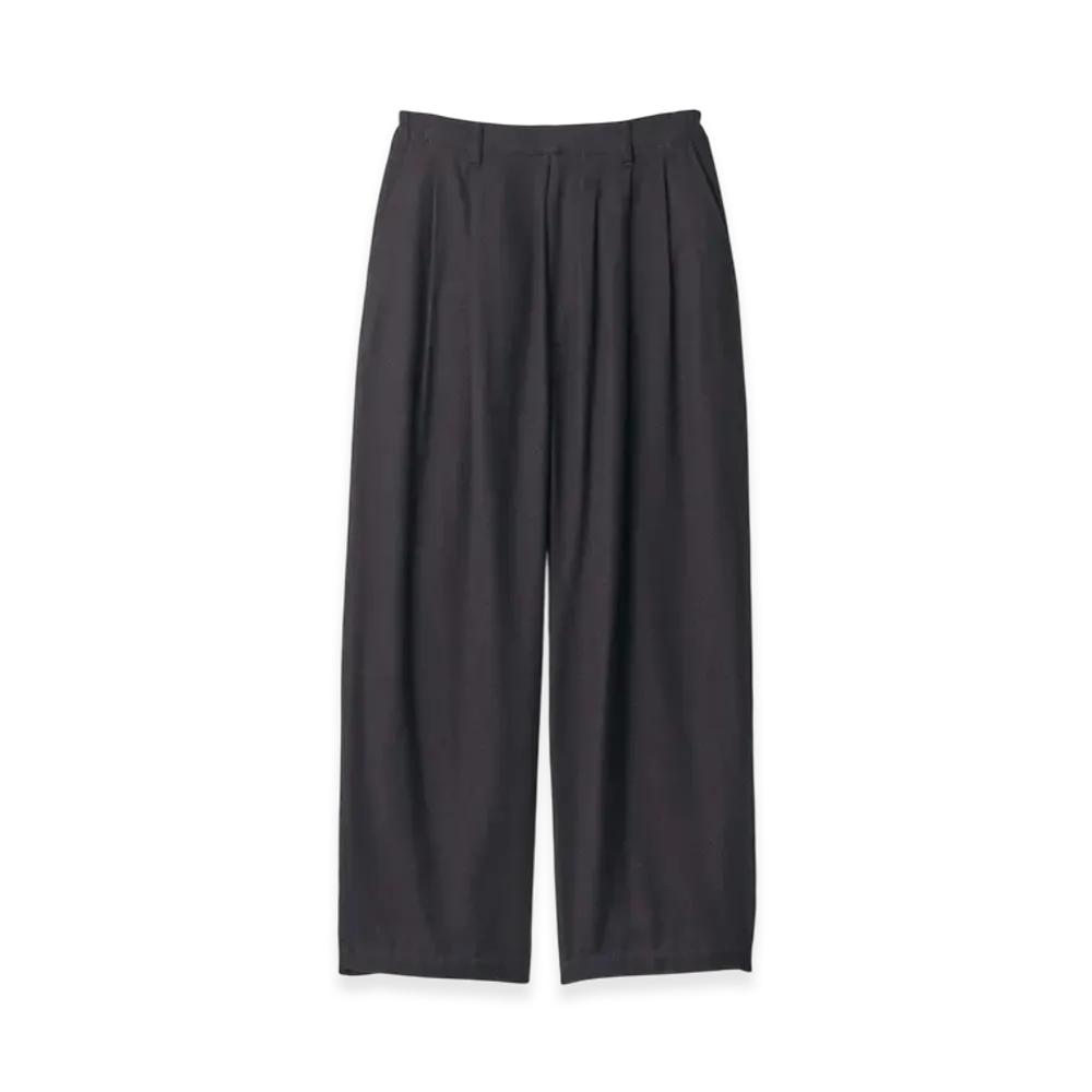 ssstein Rayon Silk Flannel Wide Easy Trousers "Black"