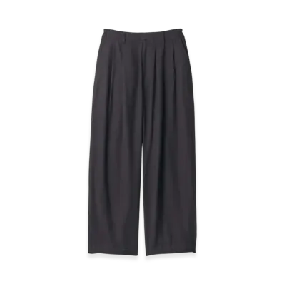 ssstein Rayon Silk Flannel Wide Easy Trousers "Black"