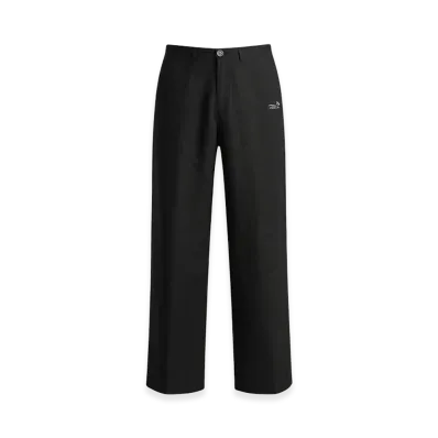 FEELS. Linen Straight Slacks "Black"