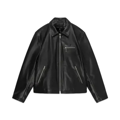 Stussy Leather Bing Jacket "Black"