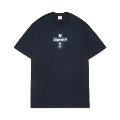 Supreme Cross Box Logo Tee "Navy"
