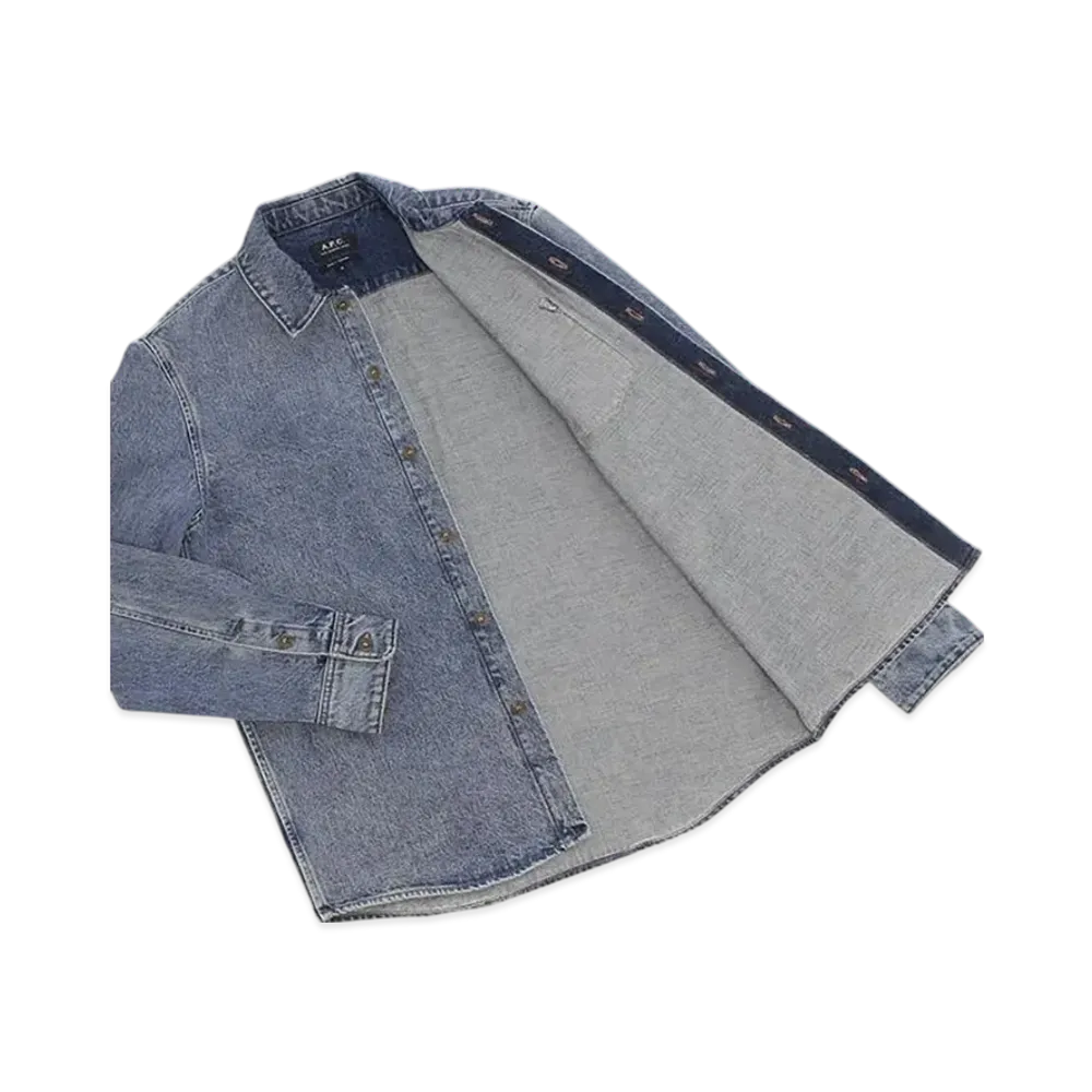 A.P.C. Surchemise Vittorio Brodee Poitrine "Light Blue"