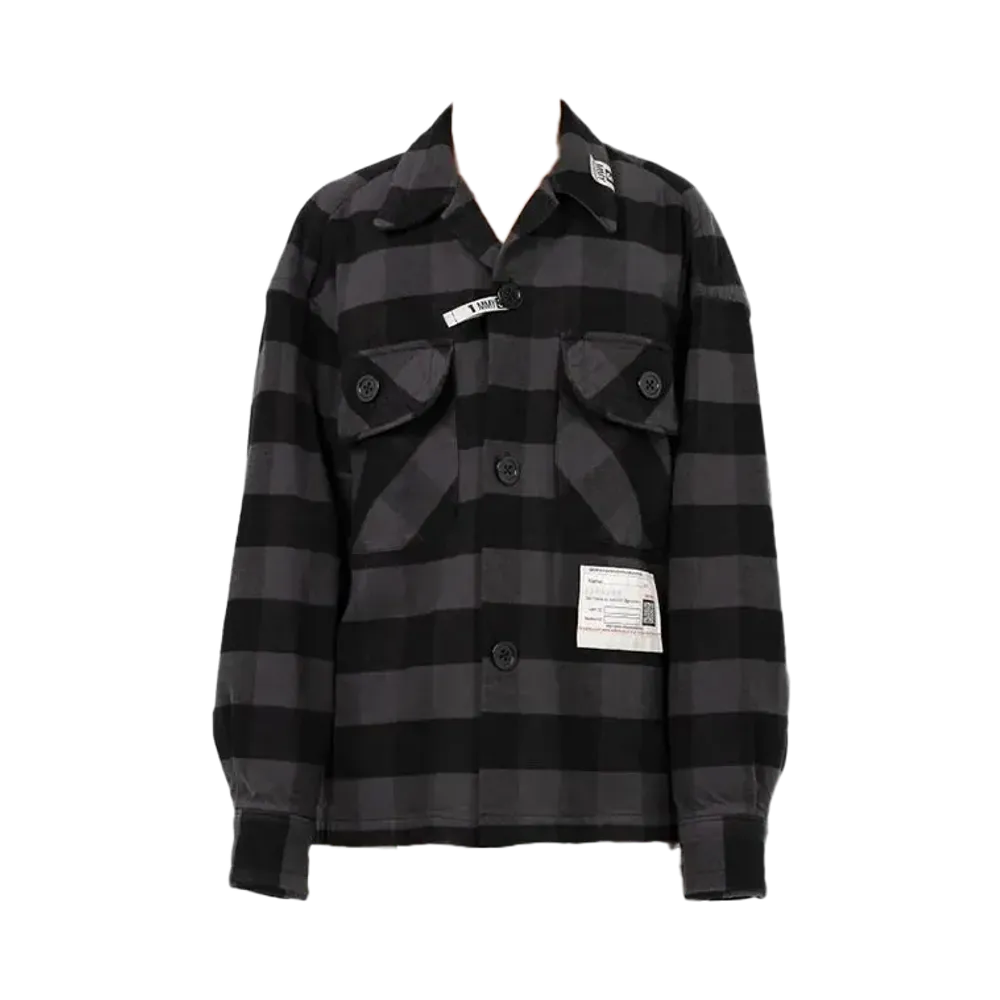 Maison MIHARA YASUHIRO Amateur Sewn Like Check Shirt "Grey"