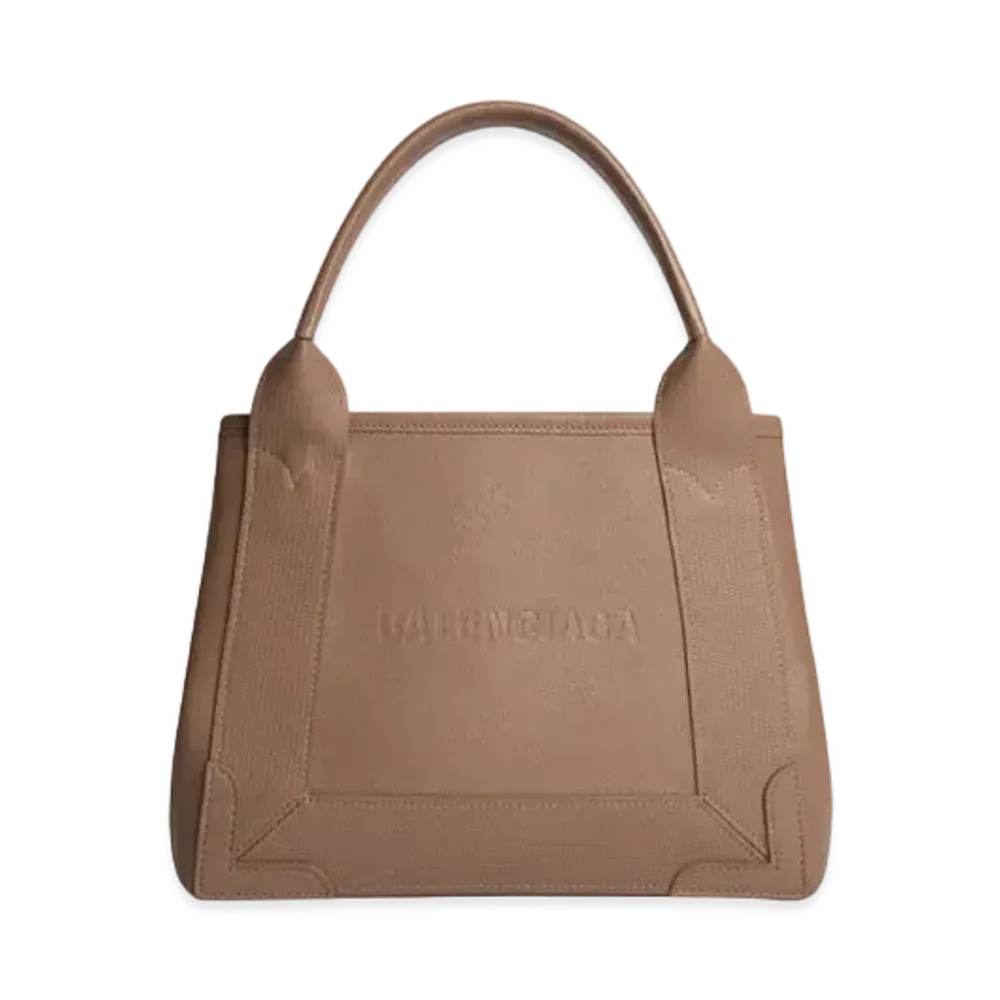 BALENCIAGA Navy XS Cabas "Light Brown"