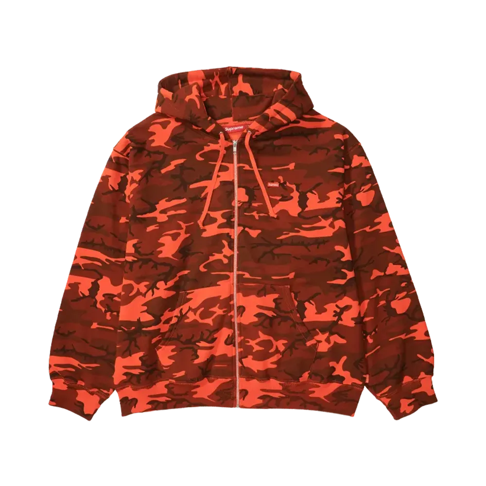 Supreme Small Box Zip Up Hooded Sweatshirt "BrightOrangeCamo"