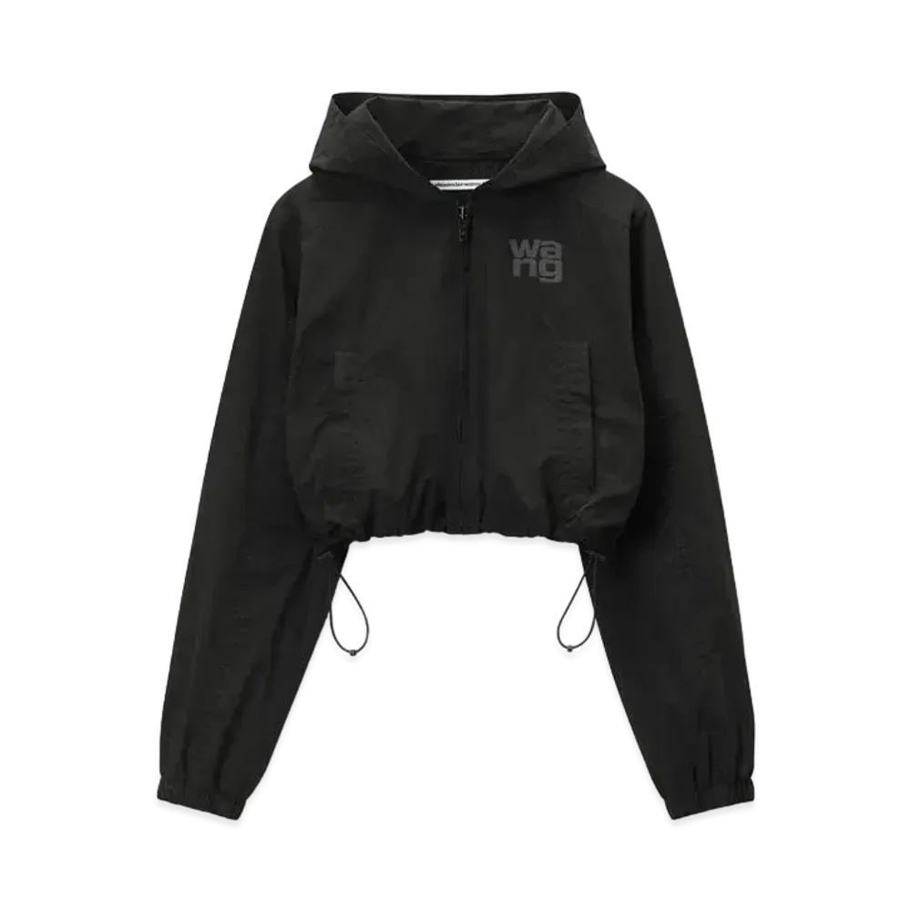 Alexander Wang Logo Cropped Bomber Jacket "Black"