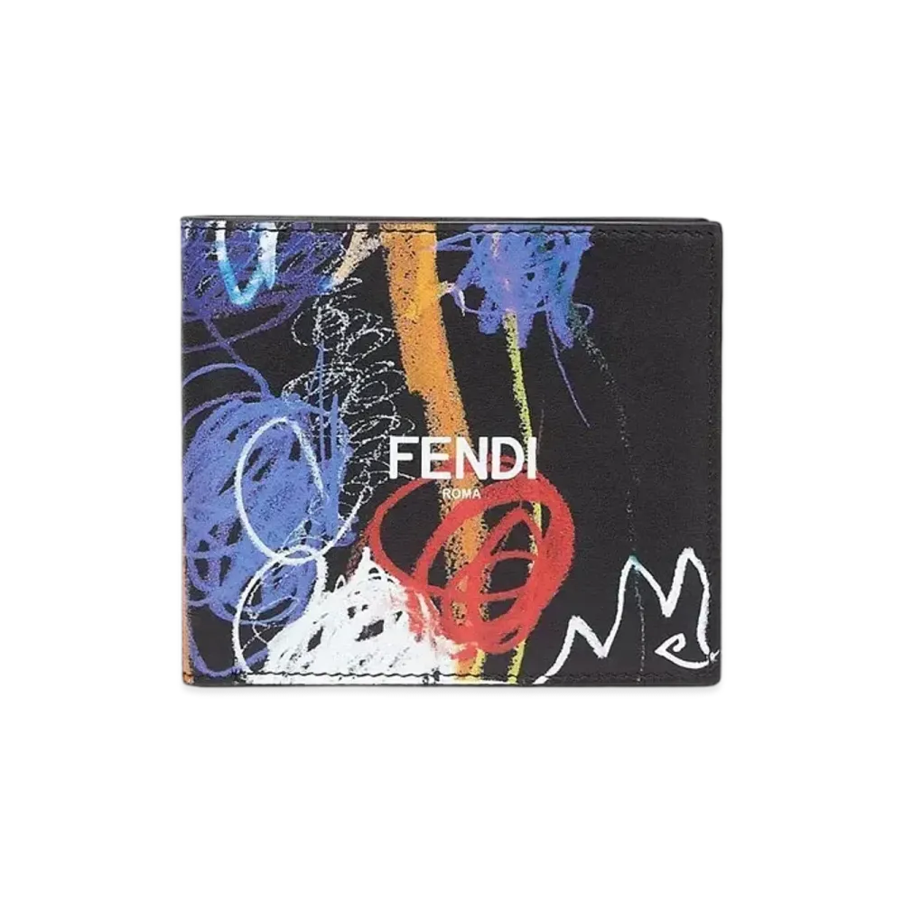 FENDI Wallet Leather Two-Fold Wallet "Black"