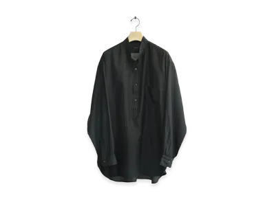 COMOLI Wool Silk Pullover Shirt "Brown"