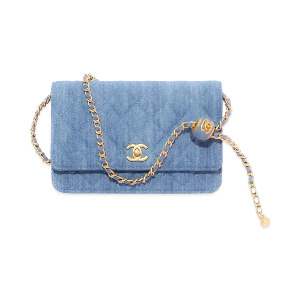 CHANEL Chain Wallet Denim "Blue"