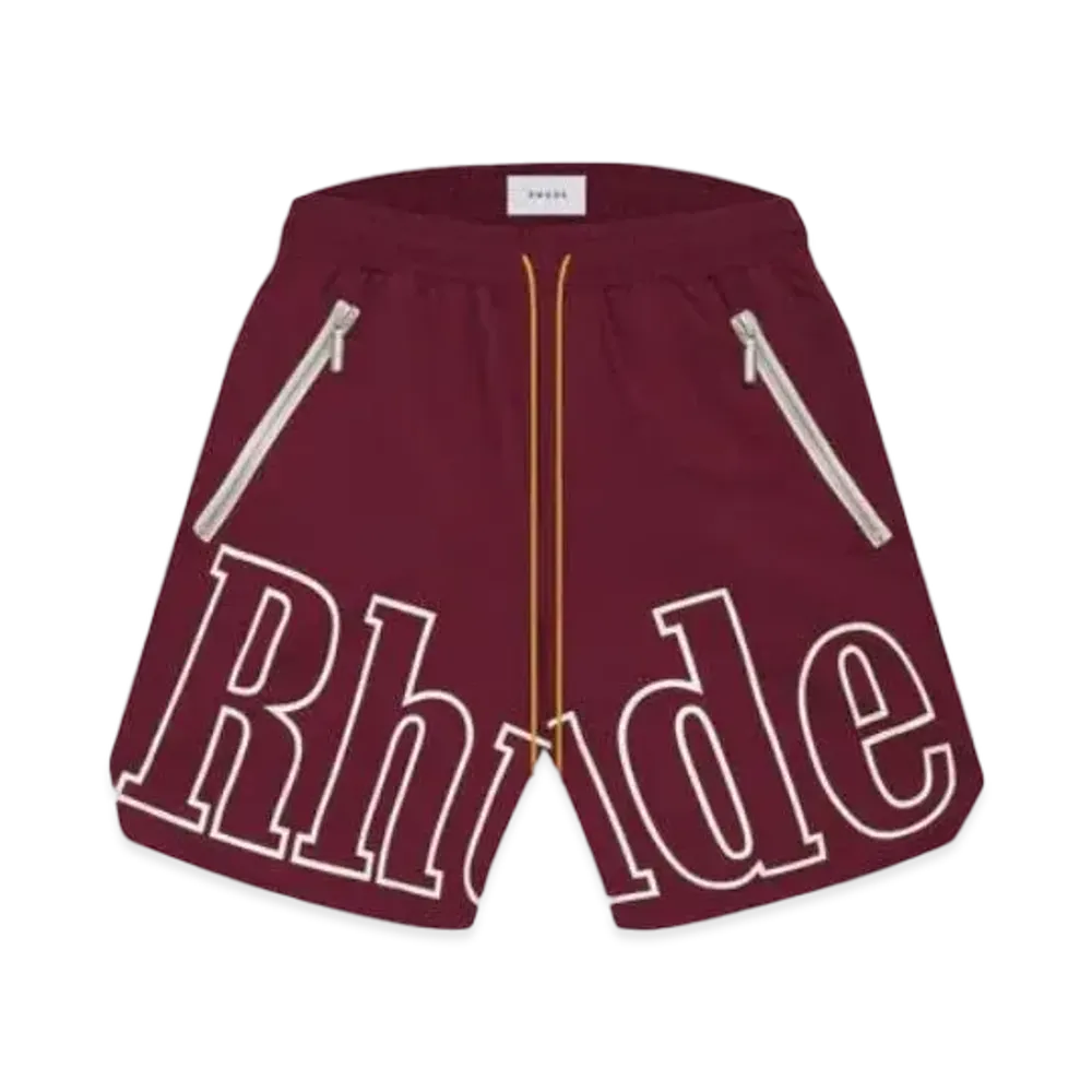 RHUDE RH Logo Shorts "Maroon"